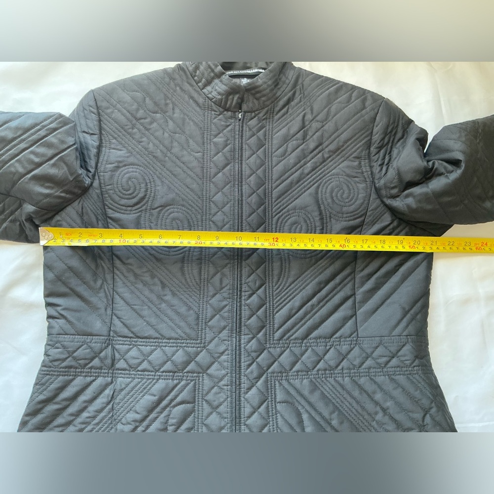Linda Allred by Ellen Tracy black quilted jacket women’s size 14 - Picture 9 of 9